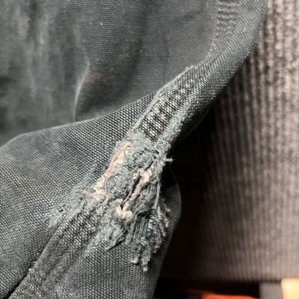 Carhartt‎ B111 BLK Pants Mens 38x34 Black Flannel Lined Distressed Work - Picture 10 of 12